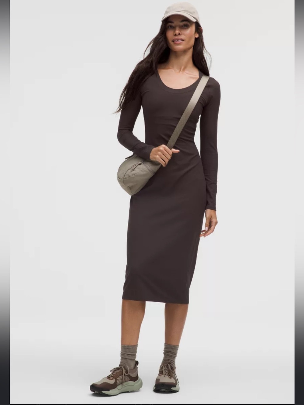 lululemon athletica All Aligned Long Sleeve Midi Dress - Sequoia